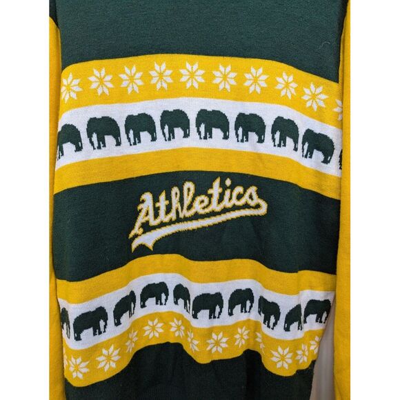 Oakland Athletics Genuine Merchandise Ugly Christmas Sweater Elephants Novelty L - Picture 2 of 5